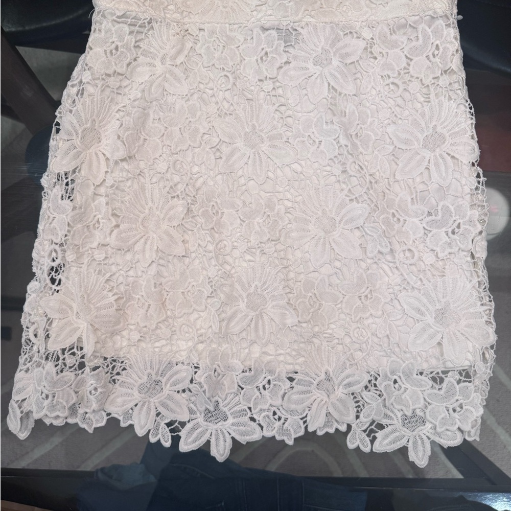 EleganFloral Skirt - White